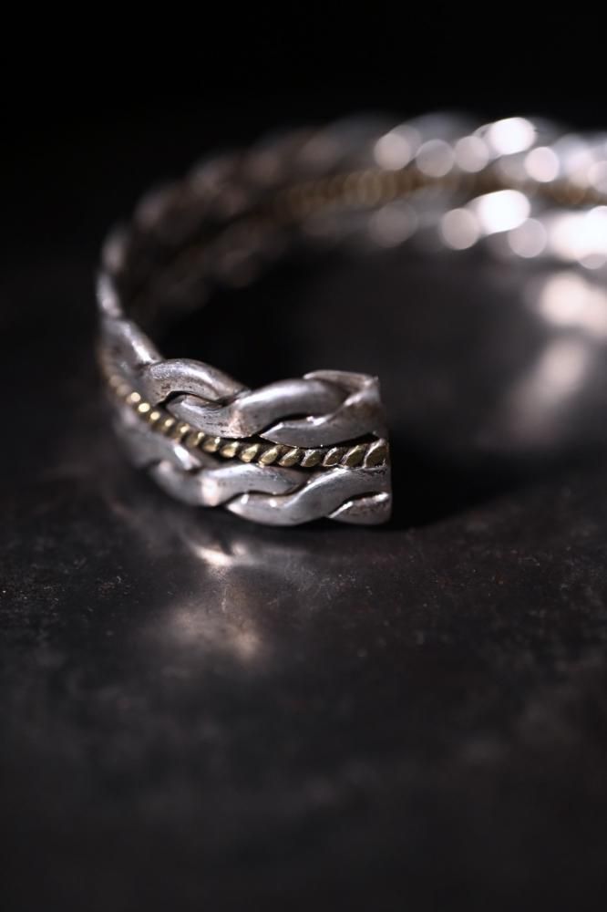 Mexico vintage silver  brass bangle