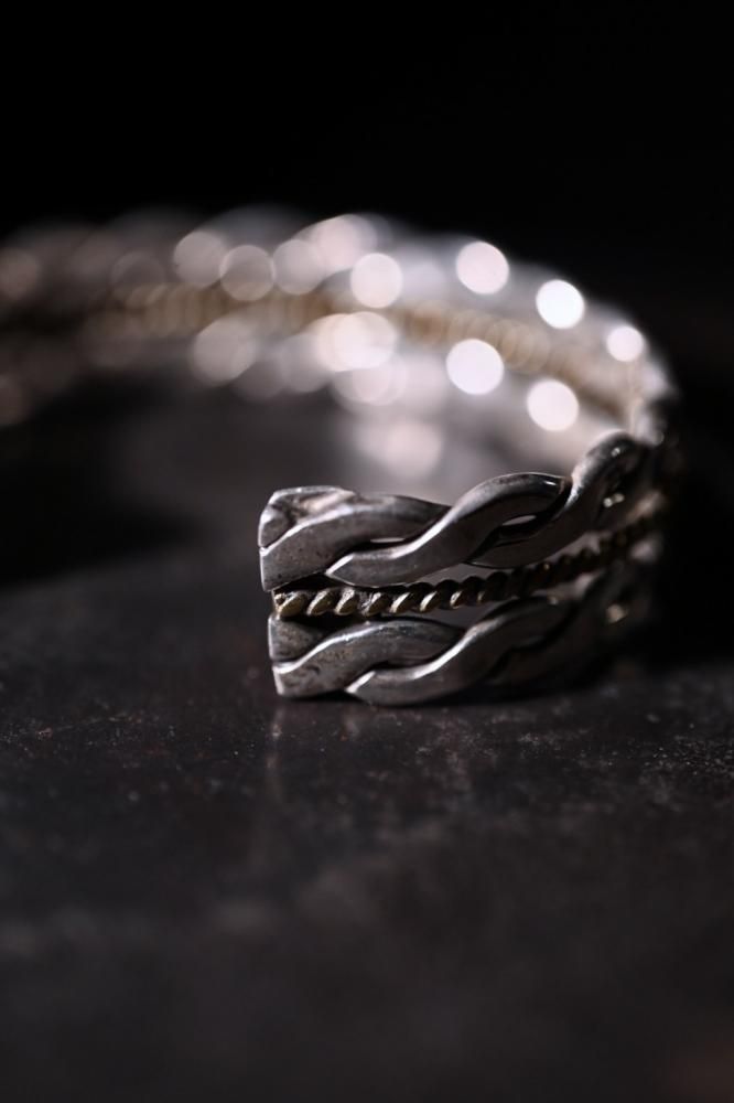 Mexico vintage silver  brass bangle