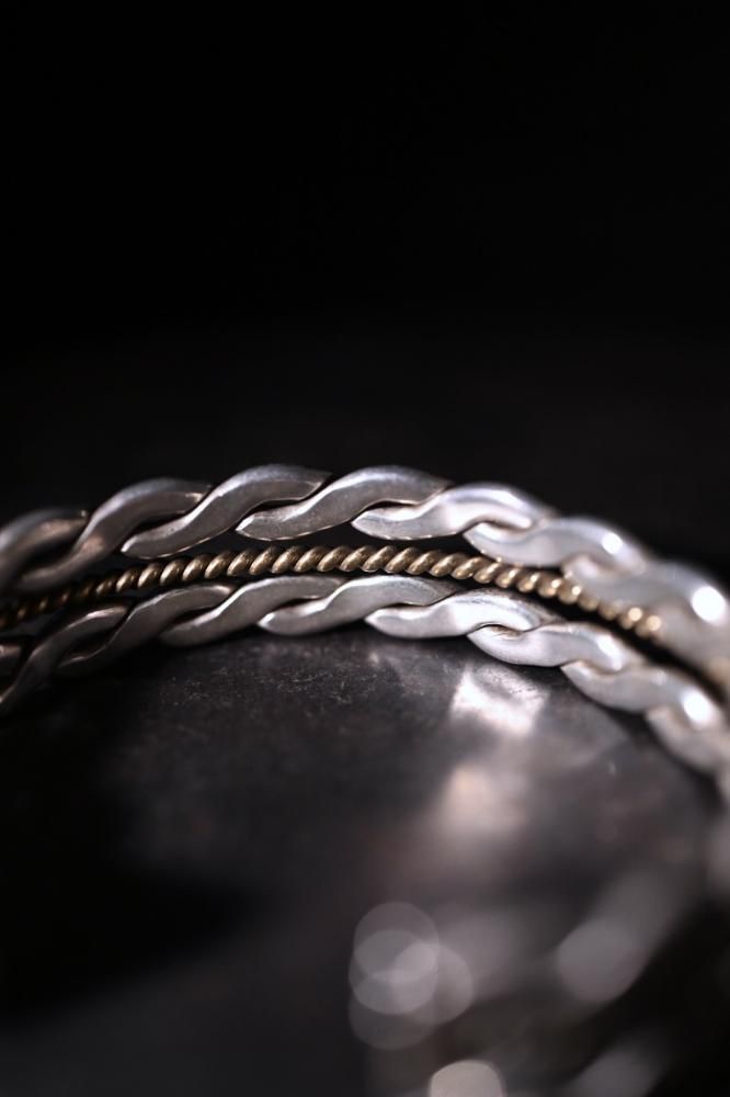 Mexico vintage silver  brass bangle