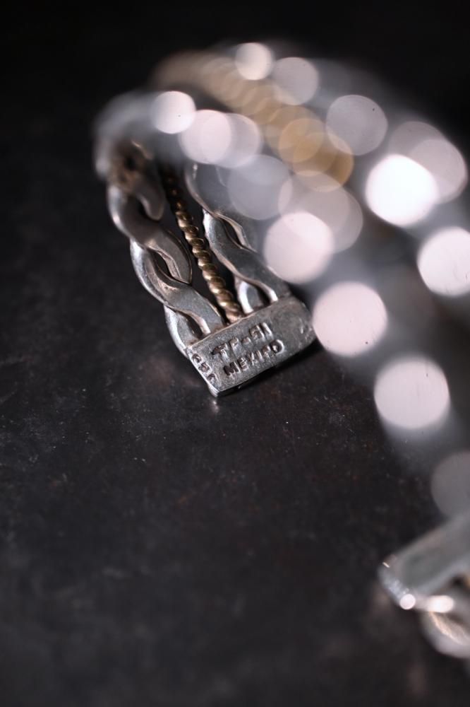Mexico vintage silver  brass bangle