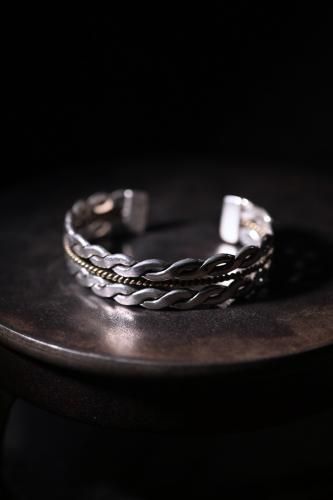 Mexico vintage silver  brass bangle