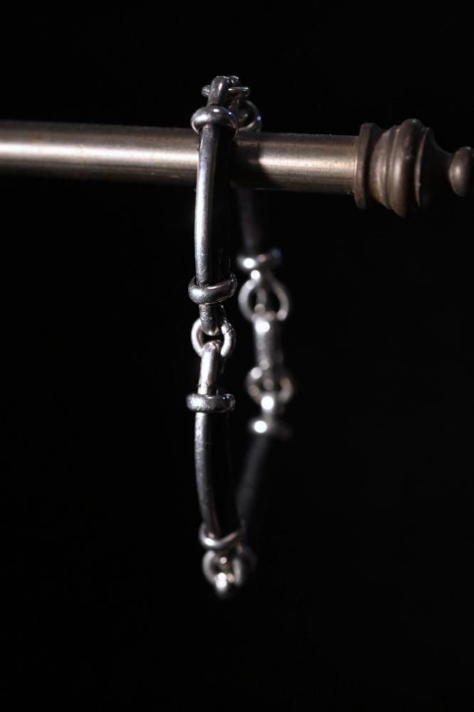 Vintage silver  leather bracelet