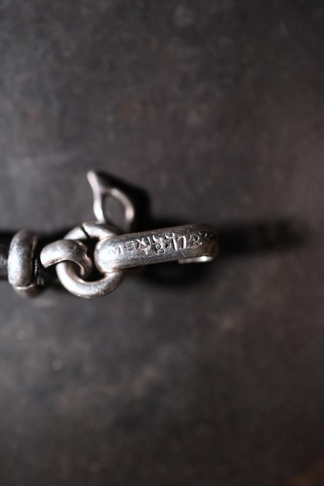 Vintage silver  leather bracelet