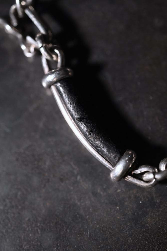 Vintage silver  leather bracelet