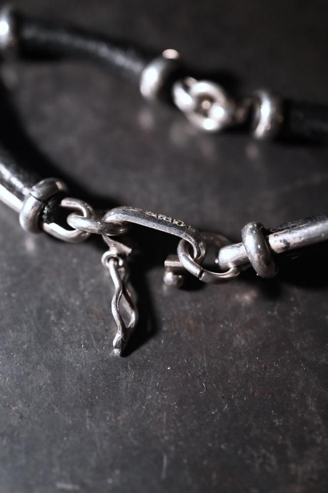 Vintage silver  leather bracelet