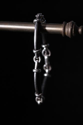 Vintage silver  leather bracelet