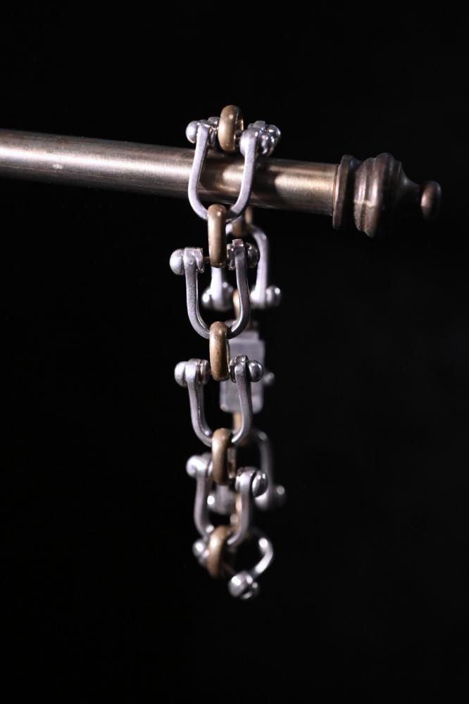 Vintage silver  brass shackle bracelet