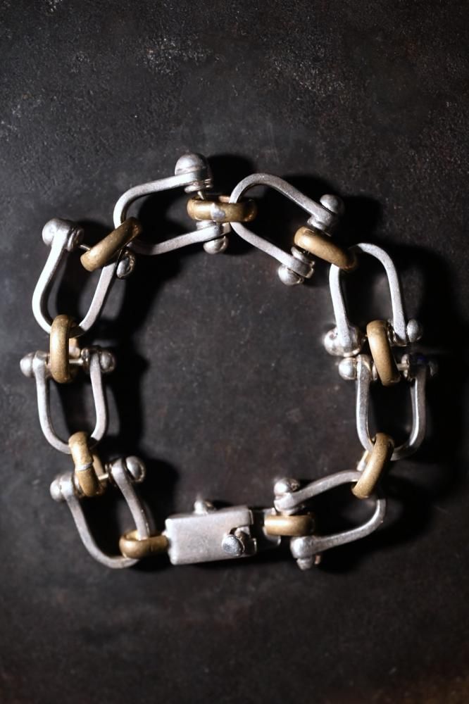 Vintage silver  brass shackle bracelet