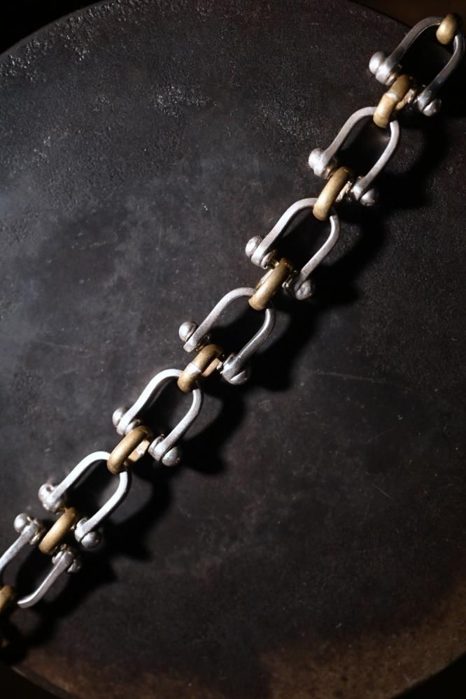 Vintage silver  brass shackle bracelet