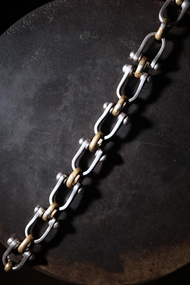 Vintage silver  brass shackle bracelet