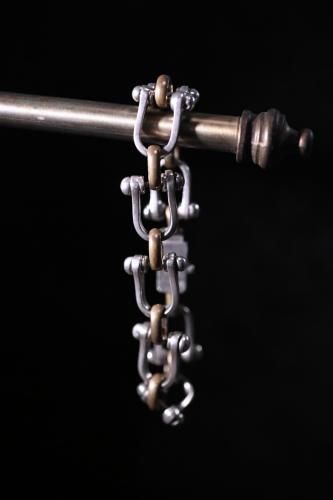 Vintage silver  brass shackle bracelet