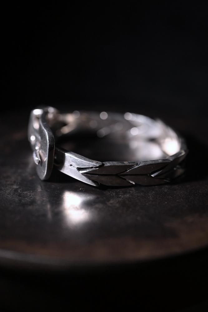 Vintage heavy silver belt bracelet