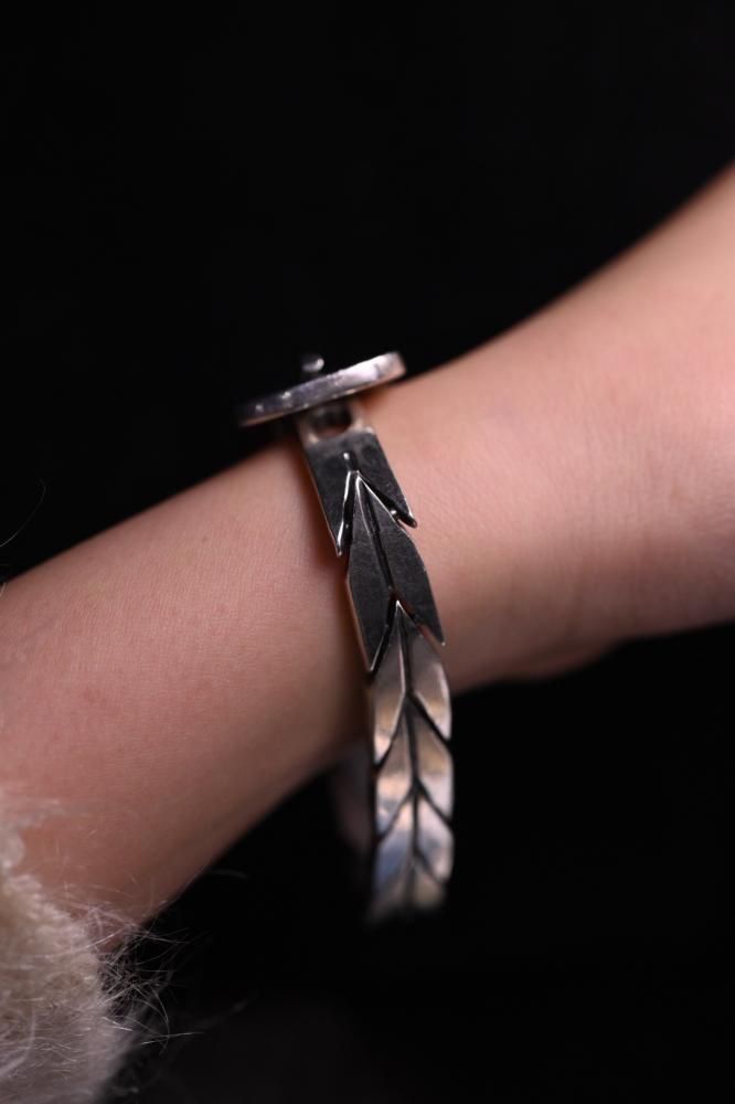 Vintage heavy silver belt bracelet