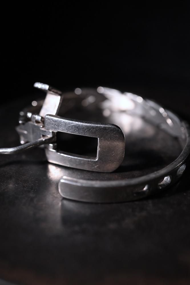 Vintage heavy silver belt bracelet