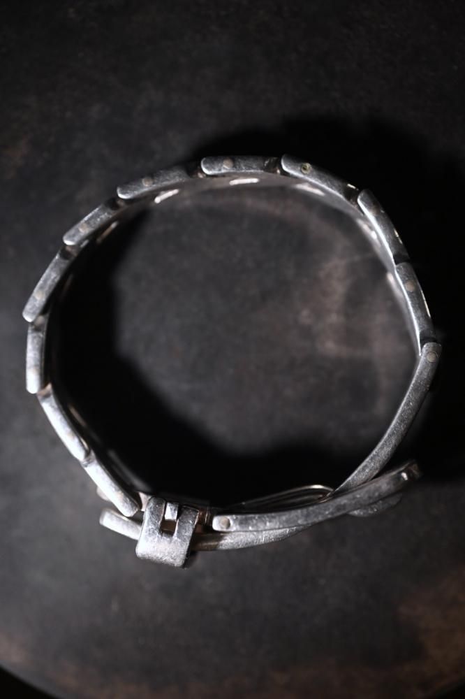 Vintage heavy silver belt bracelet