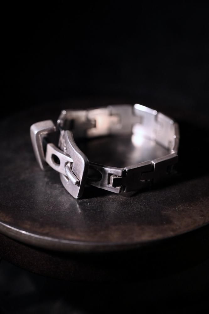 Vintage heavy silver belt bracelet