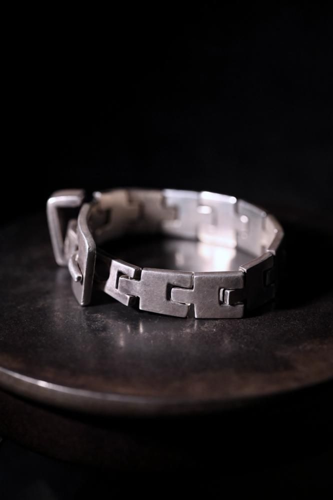 Vintage heavy silver belt bracelet