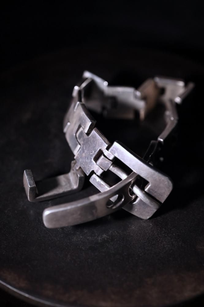 Vintage heavy silver belt bracelet