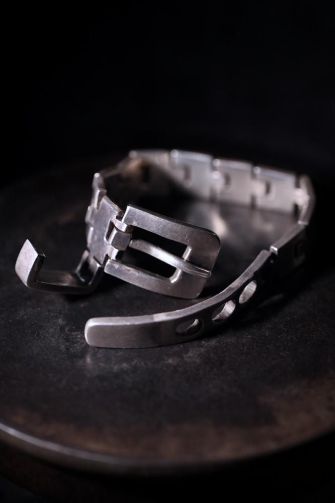 Vintage heavy silver belt bracelet