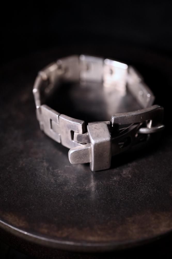 Vintage heavy silver belt bracelet