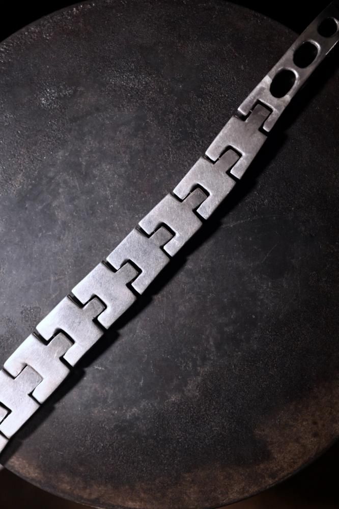 Vintage heavy silver belt bracelet