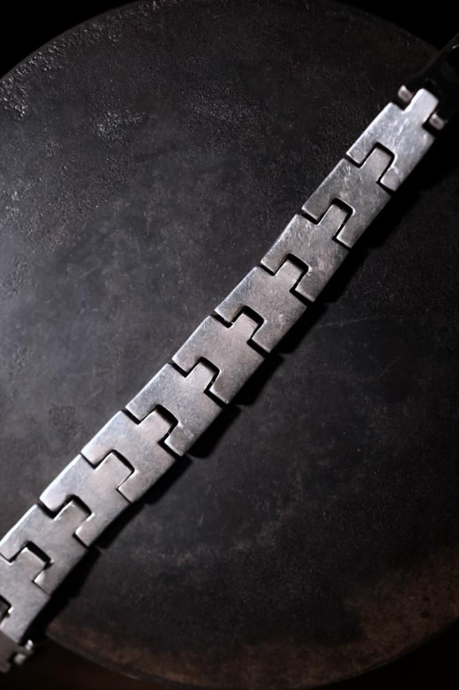 Vintage heavy silver belt bracelet