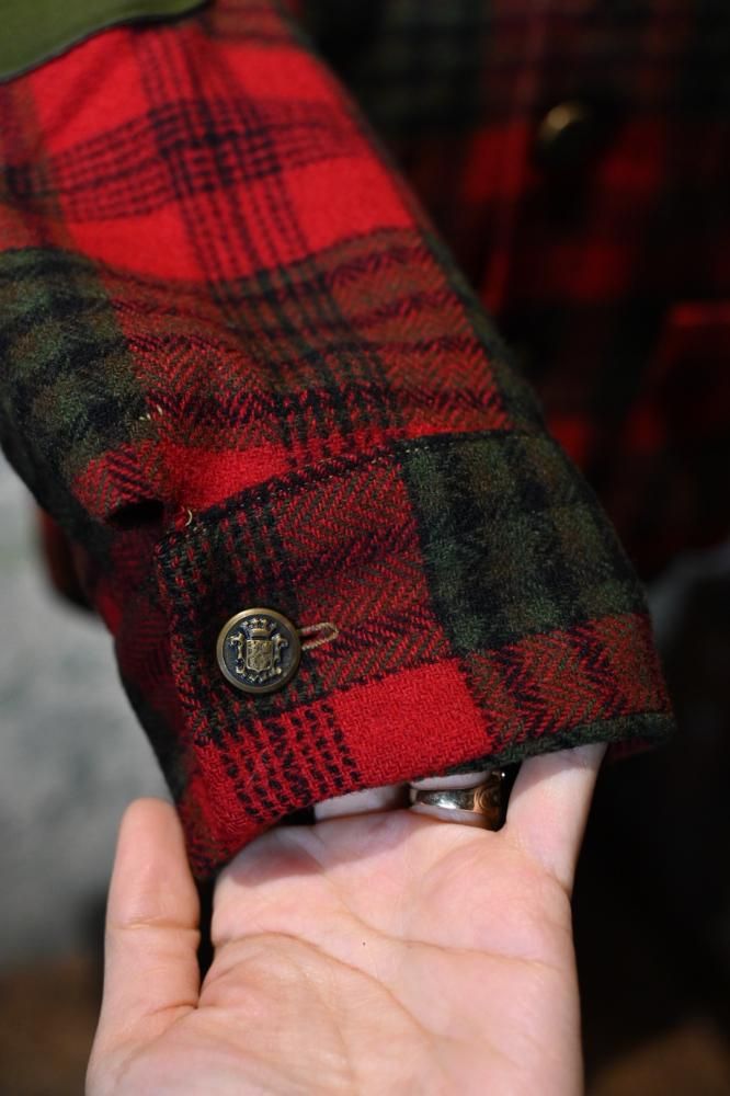 us 1960's wool check collarless jacket