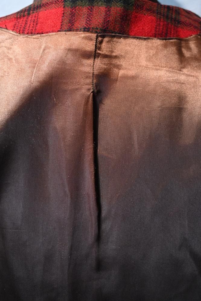 us 1960's wool check collarless jacket