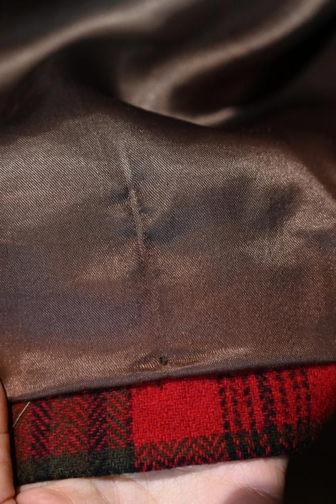 us 1960's wool check collarless jacket