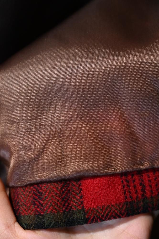 us 1960's wool check collarless jacket