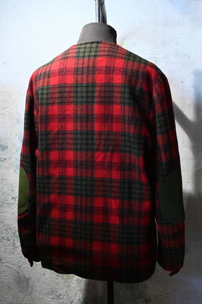 us 1960's wool check collarless jacket