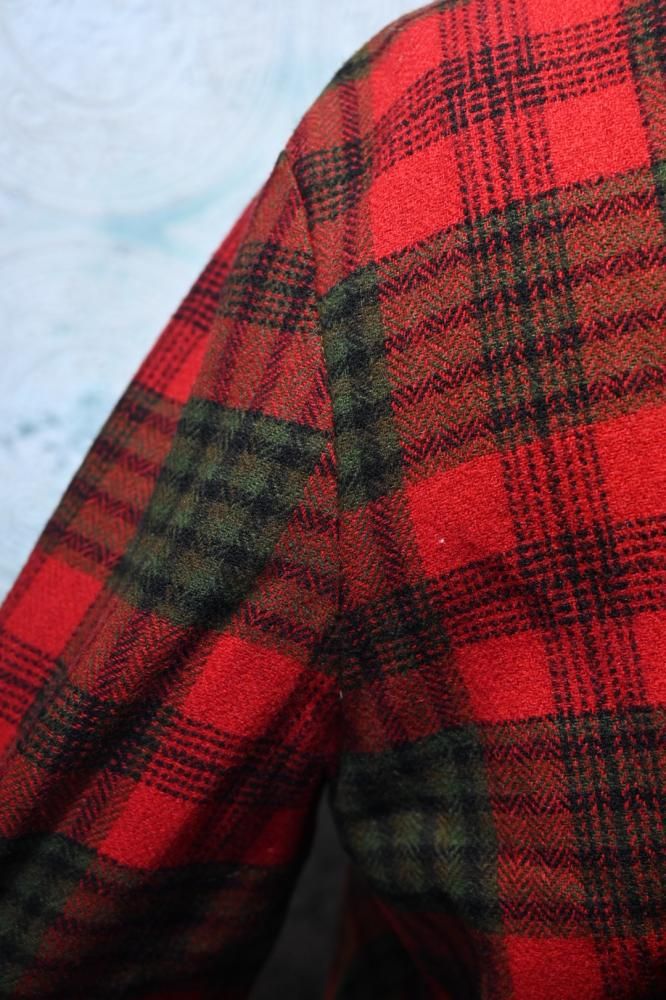 us 1960's wool check collarless jacket