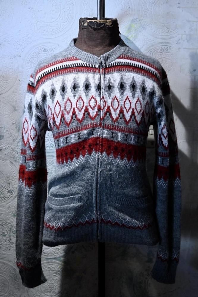 us 1960's zip up knit cardigan 