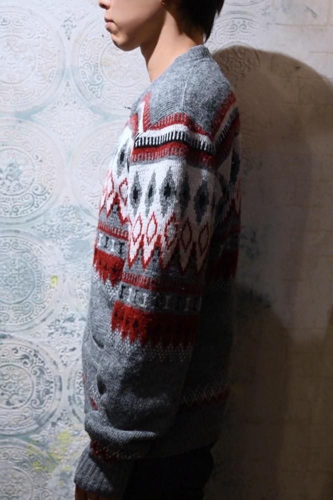 us 1960's zip up knit cardigan 