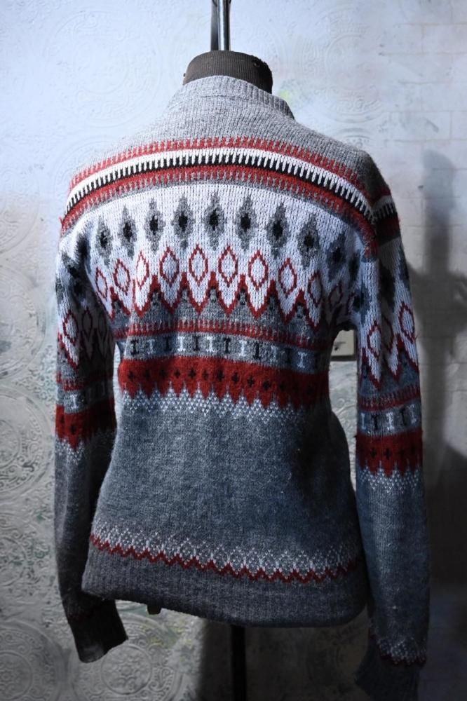 us 1960's zip up knit cardigan 