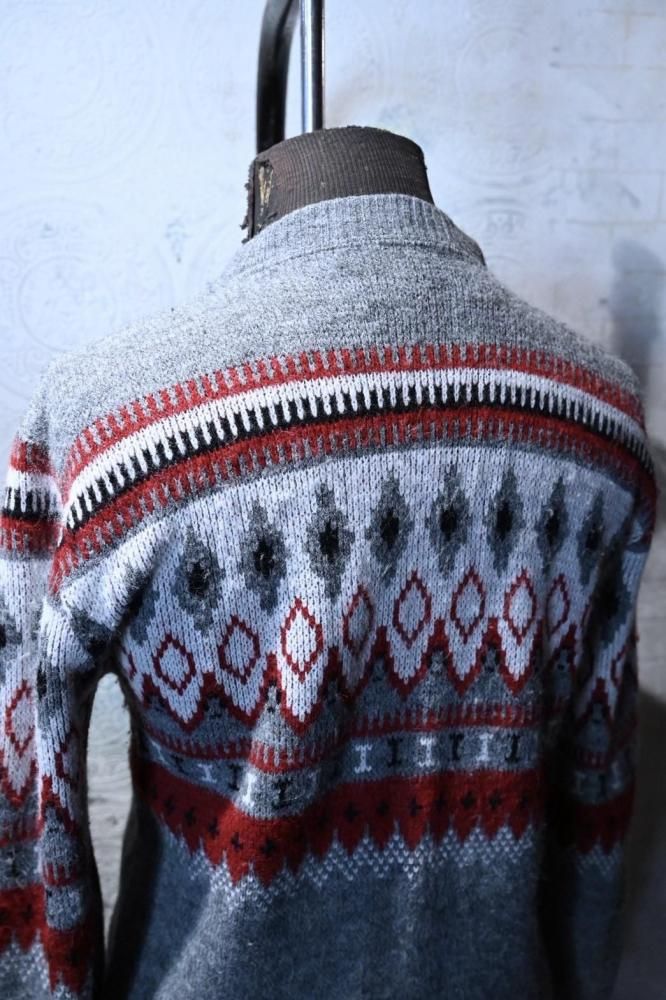 us 1960's zip up knit cardigan 