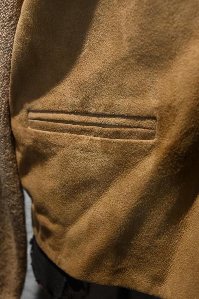 us 1960's~ suede  mohair wool cardigan