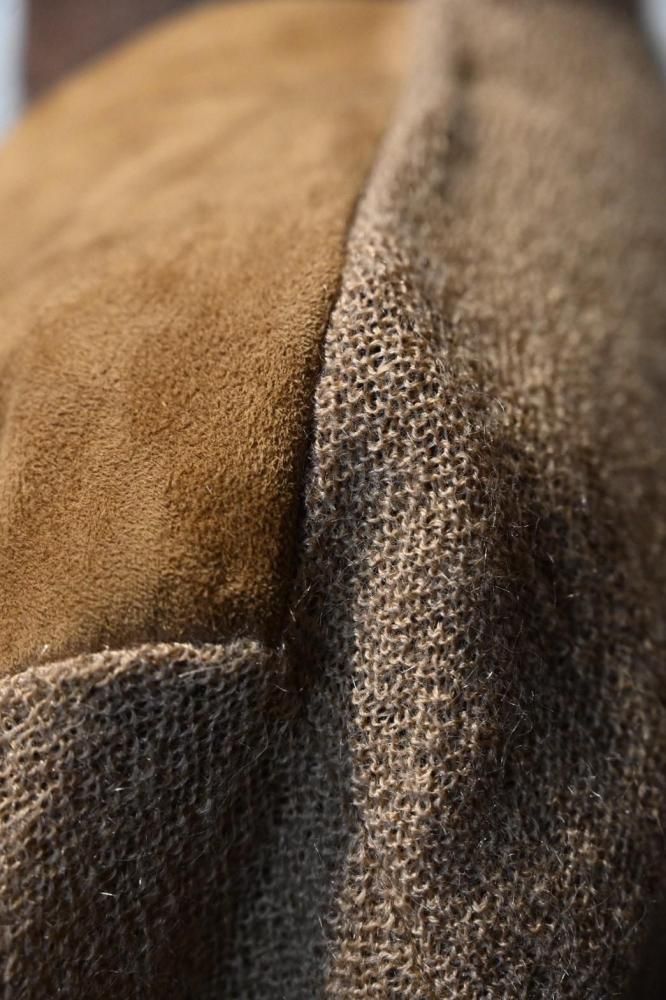 us 1960's~ suede  mohair wool cardigan