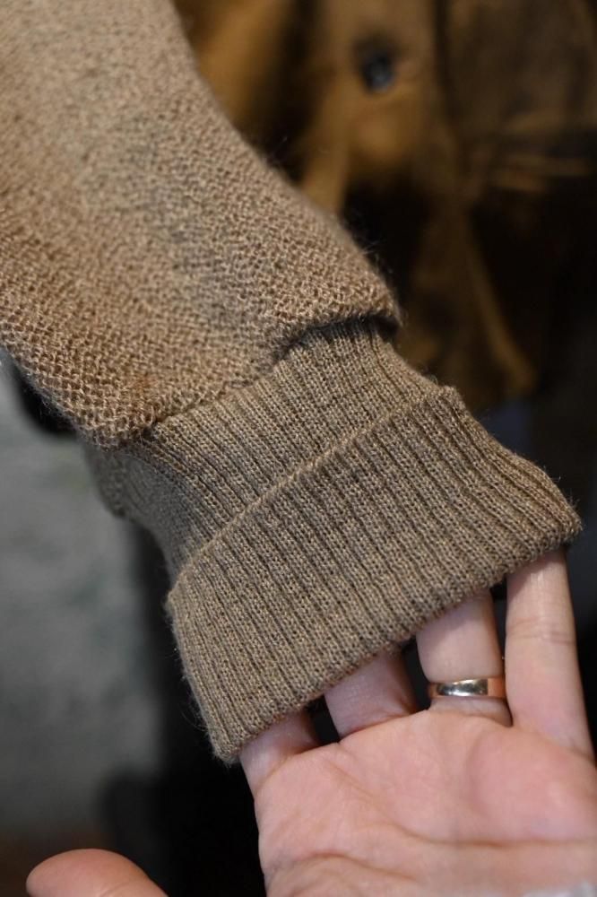 us 1960's~ suede  mohair wool cardigan