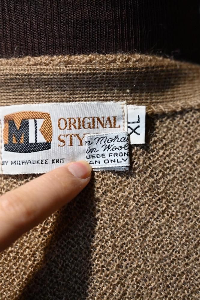 us 1960's~ suede  mohair wool cardigan