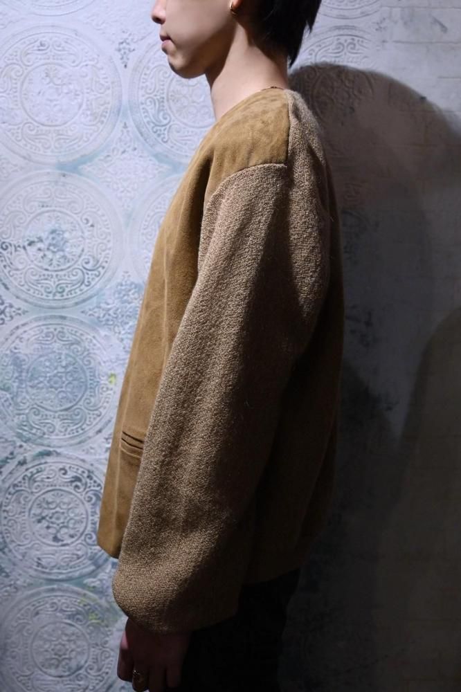 us 1960's~ suede  mohair wool cardigan