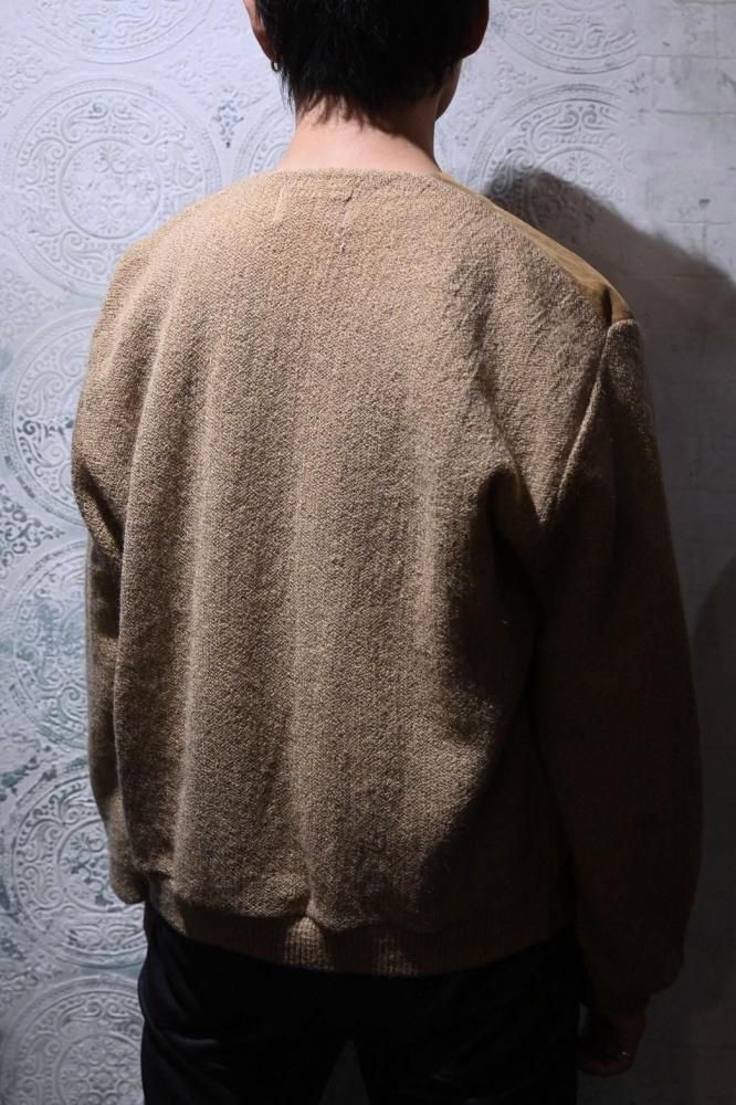 us 1960's~ suede  mohair wool cardigan