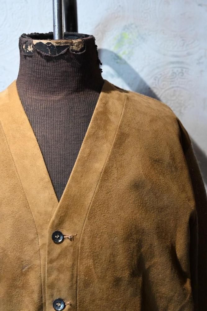 us 1960's~ suede  mohair wool cardigan