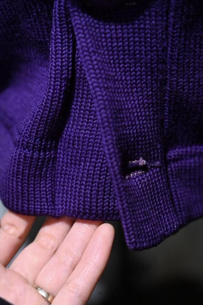 us 1950's wool knit lettered cardigan