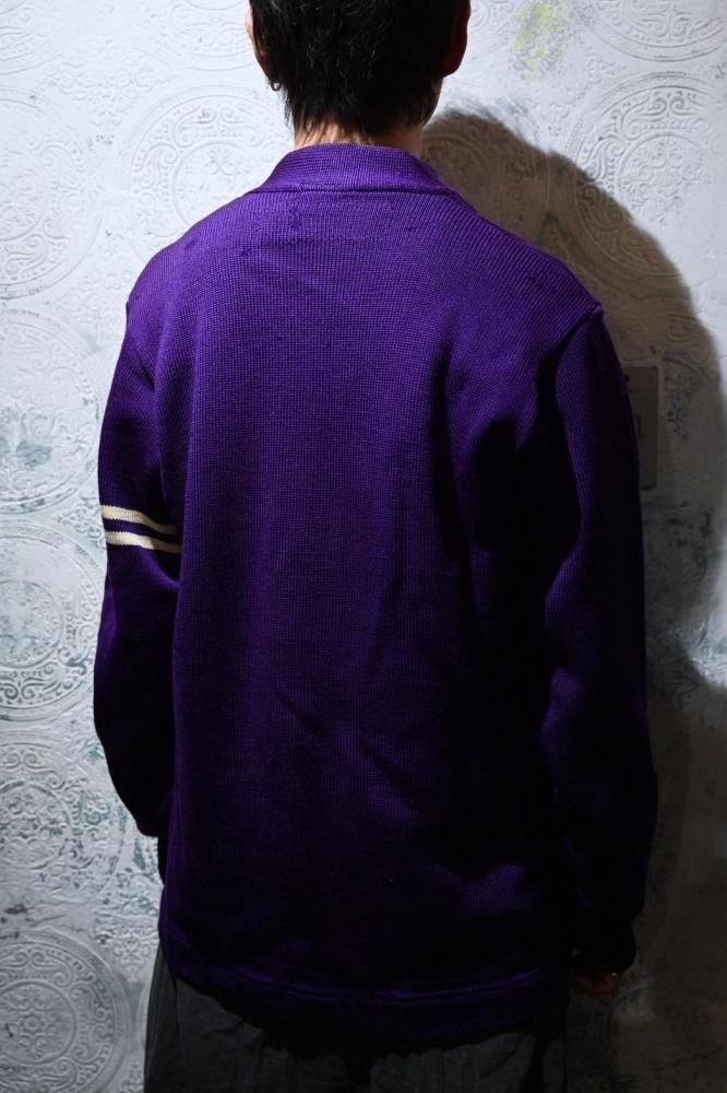 us 1950's wool knit lettered cardigan