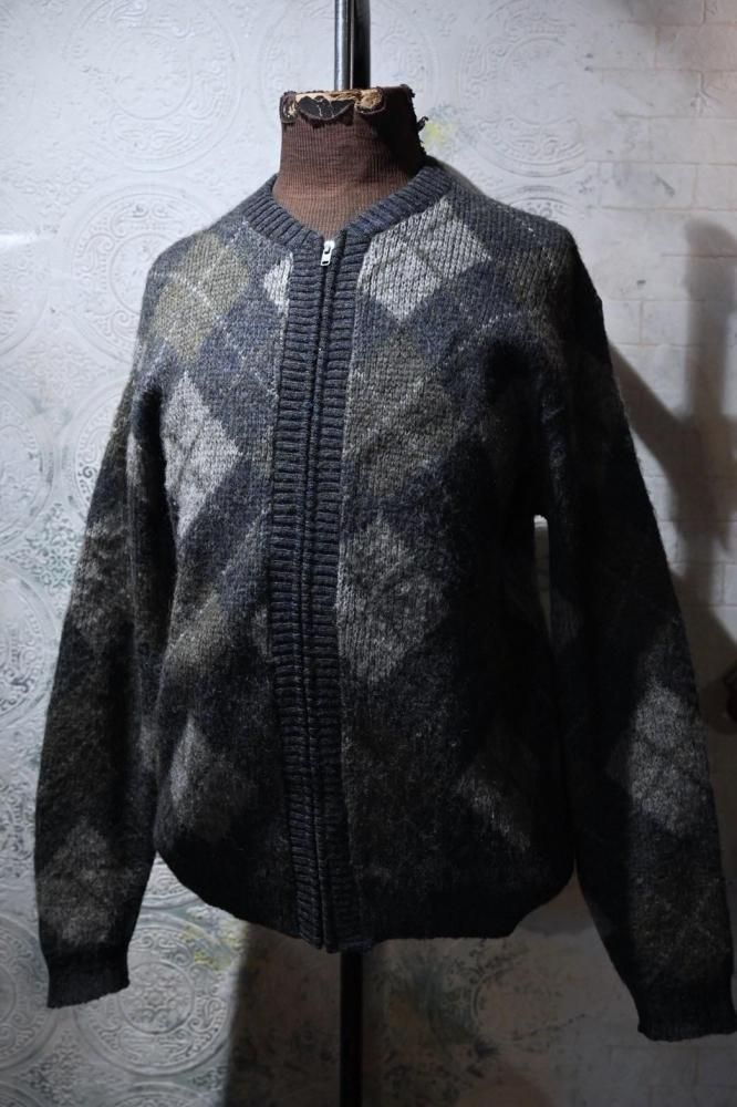 us 1960's wool Alpaca zip up cardigan