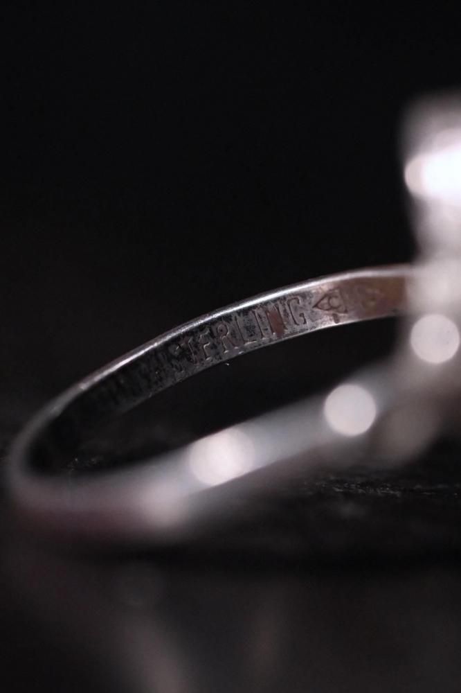 Vintage silver  agate ring 18