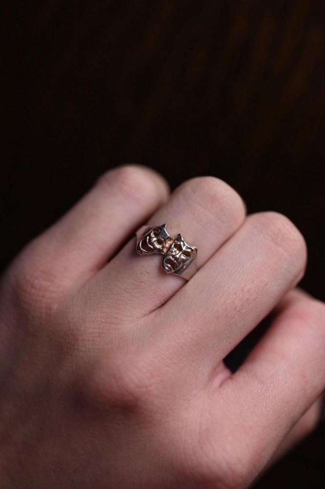 Vintage two face silver ring 9��