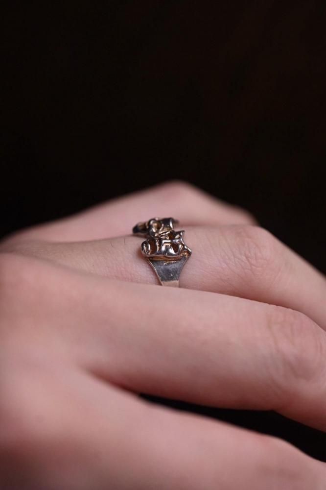 Vintage two face silver ring 9��