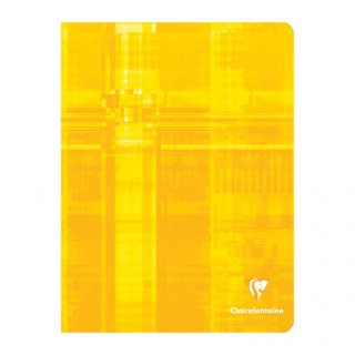 CLAIREFONTAINE CAHIER PIQUE 17 x 22 cm 80 PAGES / SEYES 3721C / Jaune